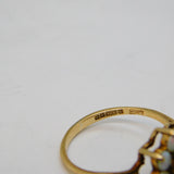 9ct Yellow Gold & White Opal Set Floral Cluster Ring Vintage 1973 Birmingham