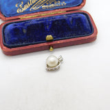 Sterling Silver and Pearl Heart Charm Pendant Vintage c1970