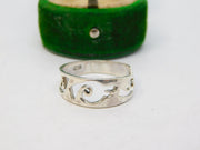 Sterling Silver Wave Pattern Dress Ring Vintage c1970 Size P 1/2 UK