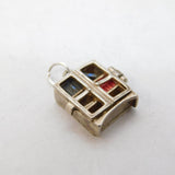 Nuvo Sterling Silver Opening Bookcase Charm Pendant Vintage c1970s