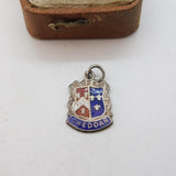 Sterling Silver Enamel Cheddar Travel Shield Charm Pendant Vintage c1970