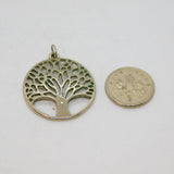Sterling Silver Tree Of Life Circle Pendant Contemporary c2000s