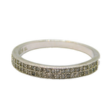 Sterling Silver Two Tier Spinel Set Half Eternity Band Ring Modern c1990 Size P