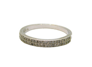 Sterling Silver Two Tier Spinel Set Half Eternity Band Ring Modern c1990 Size P