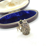 Sterling Silver Little Oriental Style Floral Sugar Pot Charm Vintage c1970