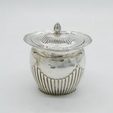 Art Deco Sterling Silver Fluted Tea Caddy Antique 1911 Sheffield