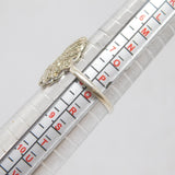 Sterling Silver Art Deco Marcasite Dress Ring Antique c1930 Size P 1/2
