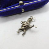 Sterling Silver Bug Playing the Guitar Charm Pendant Vintage c1970