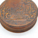 18th Century Burr Wood William Tell Folk Interest Snuff Box Antique c1790s