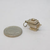 Sterling Silver Opening Teapot Charm Pendant Vintage c1970s