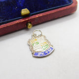 Sterling Silver & Enamel Skye Shield Charm Pendant Vintage c1970