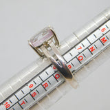 Sterling Silver Pink, White & Brown Sapphire Dress Ring Vintage c1990 Size P 1/2