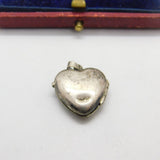 Sterling Silver Pink Lined Openable Locket Charm Pendant Vintage c1970