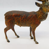 20th Century Cold Painted Bronze Stag Deer Figurine Ornament Antique c1930s