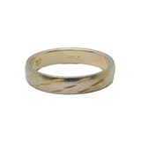 Sterling Silver Italian Two Tone Dress Ring Vintage c1970 Size Q UK