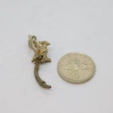 Sterling Silver Moving Bird On Perch Charm Pendant Vintage c1970