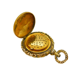George III 12ct Yellow Gold Vinaigrette Floral Chased Fob Antique c1820s