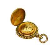 George III 12ct Yellow Gold Vinaigrette Floral Chased Fob Antique c1820s