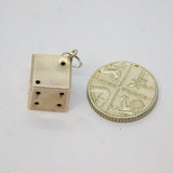 Sterling Silver Dice Charm Pendant Vintage c1970