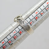 Sterling Silver Oxidised Celtic Knot Dress Band Ring Vintage c1970 Size M