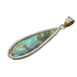 Sterling Silver Large Abalone Drop Charm Pendant Vintage c1970