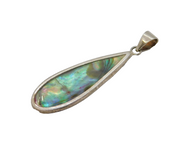 Sterling Silver Large Abalone Drop Charm Pendant Vintage c1970