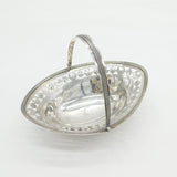 George III Sterling Silver Pierced Crescent Swing-Handle Basket Antique London