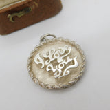 Sterling Silver I Love You Charm Pendant Vintage c1970