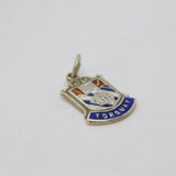 Sterling Silver Enamel Shield Torquay Souvenir Charm Pendant Vintage c1970