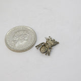 Sterling Silver Scarab Beetle Charm Pendant Vintage c1970