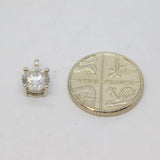 Sterling Silver Minimalist Round CZ Charm Pendant Contemporary c2000s
