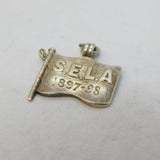 Sterling Silver 'SELA' Sailing Flag Charm Pendant Antique 1897 Victorian