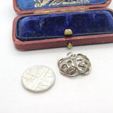 Sterling Silver Theatrical Muse Mask Charm Pendant Vintage c1970