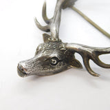 Inverness Provincial Sterling Silver Stag Brooch Antique c1860s Scottish