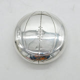 George V Sterling Silver Novelty Football Form Snuff Box Antique 1920 Birmingham