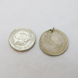 Sterling Silver Queen Victoria Sixpence Coin Charm Pendant Antique 1887