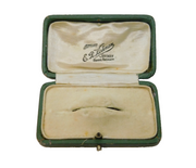 Art Deco Green Tooled Leather Jewellery Brooch Box Antique c1920s