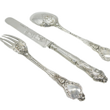George Adams Victorian Sterling Silver 'Canova' Pattern Christening Set Antique