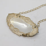 Sterling Silver Grape Pattern Brandy Decanter Label Vintage 1990 Birmingham