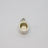 Sterling Silver Oval Faceted Citrine Drop Pendant Vintage c1970