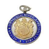 Sterling Silver, Gold, Enamel St. Helens Sporting Fob Medal Antique 1925