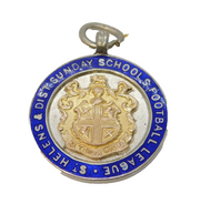 Sterling Silver, Gold, Enamel St. Helens Sporting Fob Medal Antique 1925