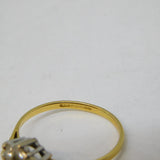 18ct Yellow Gold Brilliant Cut Diamond Floral Cluster Ring Vintage 1982