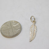 Sterling Silver Feather Charm Pendant Vintage c1970