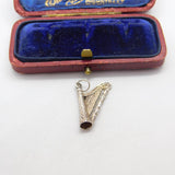 Sterling Silver Concert Harp Charm Pendant Vintage c1970