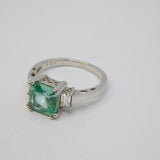 Sterling Silver Square Turquoise Paste Dress Ring Vintage c1970 Size N