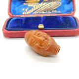 Victorian Chinese Carved Nut Bead Pendant In Face Form Antique c1900