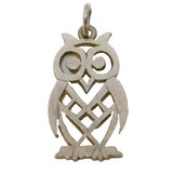 Sterling Silver Wise Owl Charm Pendant Vintage c1970