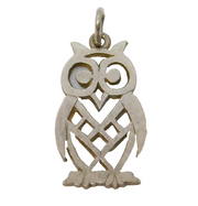 Sterling Silver Wise Owl Charm Pendant Vintage c1970
