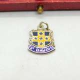 Sterling Silver & Enamel St Davids Wales Pembrokeshire Charm Vintage 1960 Bham